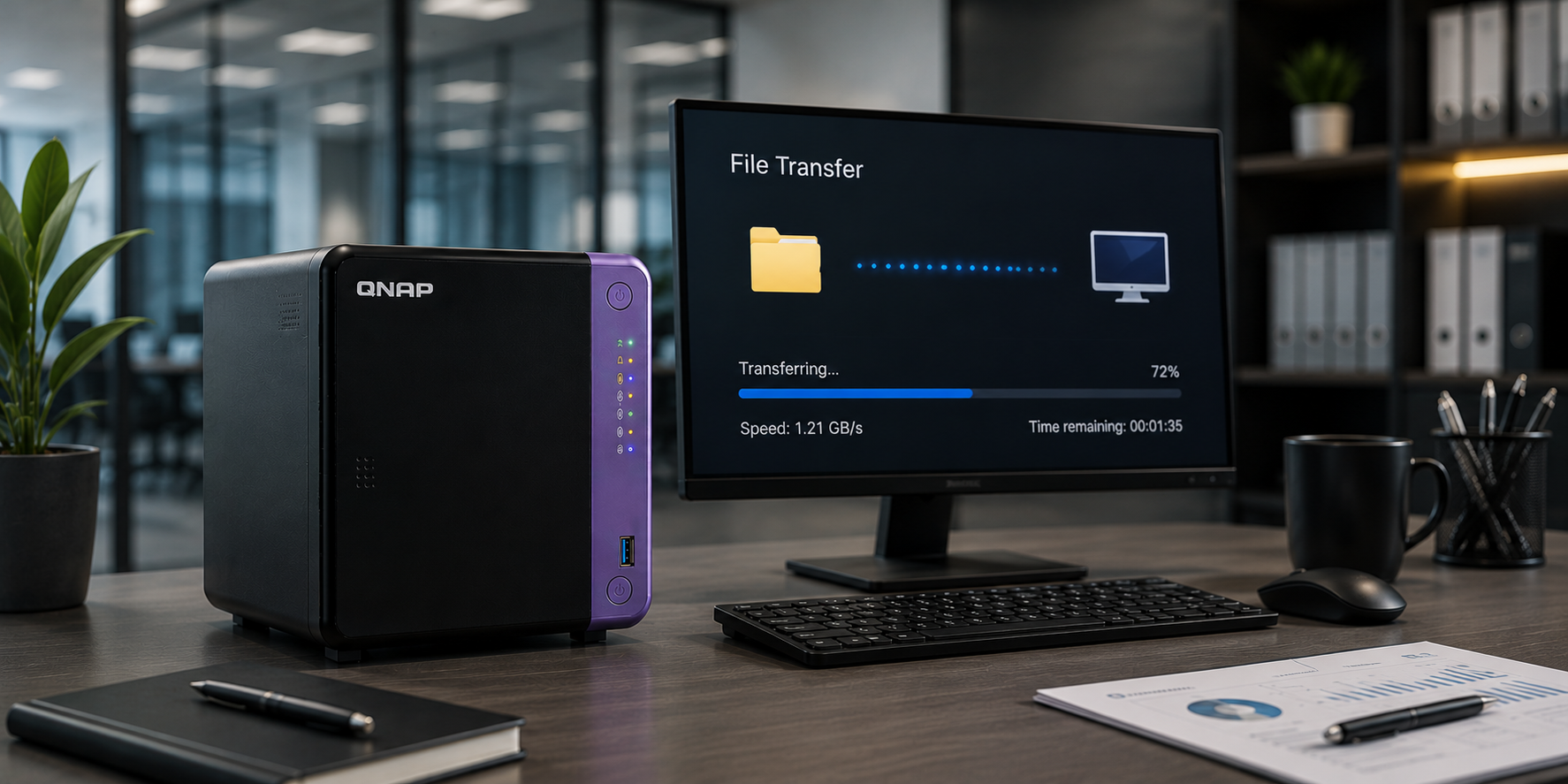Qnap TS-432X para transferência de grandes arquivos